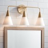 Possini Euro Design Possini Euro Amie 22" 3-Light Warm Brass and Opal Glass Bath Light - 2 of 4