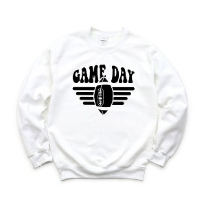 Simply Sage Market Women's Graphic Sweatshirt Football Game Day Stripes - 1 of 2