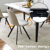 FurnitureR Swivel Dining Chairs Set of 4, Liner Upholstery Fabric Chair Armelss Mid Back with Metal Legs for Dining Room, Kitchen, Restaurant, Beige - 4 of 4