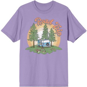 Adventure Society Road Trip Van Men's Blue Fog Short Sleeve Crew Neck Tee - 1 of 2
