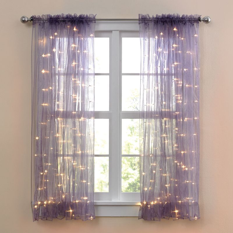 BrylaneHome Pre-Lit Rod Pocket Curtain Panel, 1 of 2