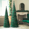 2 Pack Artificial Pop Up Christmas Tree with Red Ball Ornaments for for Home Office Store Holiday Decor - 3 of 4