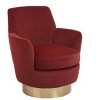 CAVINAS Swivel Chair, Swivel Accent Chair, Round Barrel Chairs with Gold Stainless Steel Base, Armchair for Living Room, Reading Chairs for Bedroom - 2 of 4