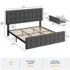 Bed Frame with 4 Storage Drawers and Headboard, Faux Leather Upholstered Platform Bed Frame with Wooden Slats Support - 3 of 4
