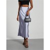 Women's Satin Maxi Skirt - High Waist A-Line Long Skirt for Elegant Office Wear Lilac Purple - 4 of 4
