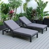 LeisureMod Chelsea Modern Outdoor Chaise Lounge Chairs with Black Frame - Set of 2 - 4 of 4