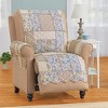 Collections Etc Tonal Floral Patchwork Scalloped Edge Furniture Cover - 2 of 3