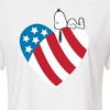 Women's - Peanuts - Snoopy On Flag Heart Cropped Graphic T-Shirt - 2 of 4