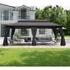 UPTIOT Metal With Steel Patio Gazebo With privacy curtain and mosquito net - 3 of 4