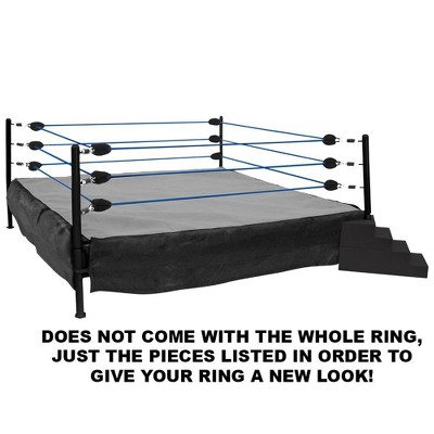 Wrestling Ring Conversion Kit: Deal 6 (Black & Gray Throwdown Deal With Blue Ropes