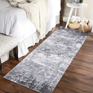 Abstract Machine Washable Rug with Rubber Backing for Living Room Stain Resistant Accent Rug Low Pile Ultra Soft Non Slip Rug - 1 of 4
