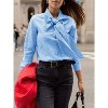 Imily Bela Elegant Plaid Blouse with Detachable Bow Tie Neck Long Sleeve Womens Casual Dressy Top - 4 of 4