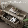 TackView 3 Drawer Dresser for Bedroom,32''W Rustic Small Drawers Dressers Nightstand Wooden Closet Storage Cabinet for Living Room - 2 of 4
