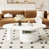 Vynxaria Cloud Coffee Tables, Irregular Design with Drawer and Shelf - 2 of 4