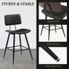Arceso Bentwood Counter Height Bar Stool Set of 4, PU Leather Upholstered Barstools with Back, Bar Chairs 24.5 Inch - 4 of 4