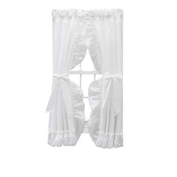 Ellis Curtain Madelyn Ruffled Victorian Priscillas 1.5" Rod Pocket Curtain Panel White