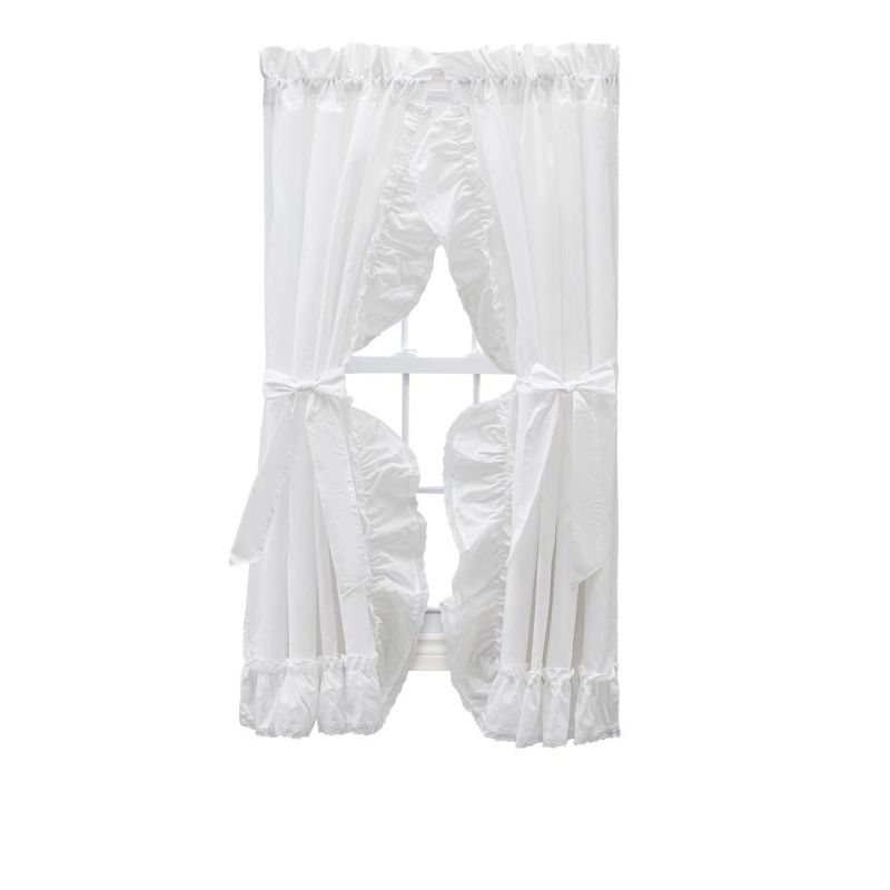 Ellis Curtain Madelyn Ruffled Victorian Priscillas 1.5" Rod Pocket Curtain Panel White, 1 of 5
