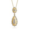 Sophisticated rhodium and 14k gold plated pendant necklace with dazzling cubic zirconia accents for a touch of luxury - 3 of 3