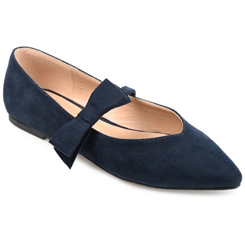 Journee Collection Womens Aizlynn Ballet Pointed Toe Slip On Flats Navy ...