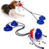 Dog Chew Molar Toy with Double Suction Cup Pet Aggressive Chewers Bite Interactive Squeaky Ball Toys American Blue single suction cup + single ball - 4 of 4