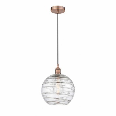 Athens Deco Swirl - 1 Light Mini Pendant In Industrial Style-12.75 Inches Tall and 10 Inches Wide