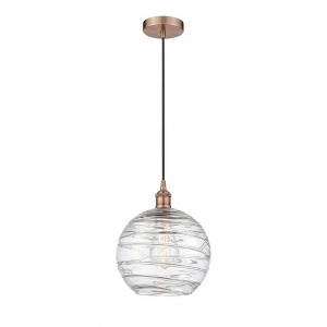 Athens Deco Swirl - 1 Light Mini Pendant In Industrial Style-12.75 Inches Tall and 10 Inches Wide - 1 of 1