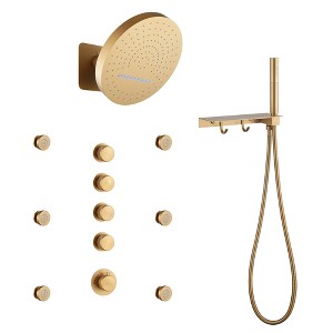 CASAINC 12'' Wall Mounted Shelf Shower System with Body Jets and Handheld Sprayer - 1 of 1