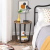 VASAGLE End Table, Round Side Table with Storage Shelf, Easy Assembly, Industrial Accent Furniture with Steel Frame - 3 of 4