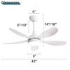 Sofucor 42'' Ceiling Fans with Lights and Remote for Indoor/Outdoor White - 3 of 4