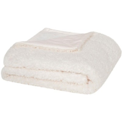 Contemporary Marshmallow White Faux Fur Throw Blanket 50" x 60"