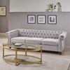 Traditional Chesterfield Style Sofa, Deep Button Tufting, Nailhead Trim, Elegant Carved Legs for Living Room - 2 of 4