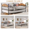 Twin Size Daybed, Heavy Duty Metal Sofa Bed Frame with Headboards, Steel Slats Support - 3 of 4