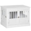 Dog Crate End Table with Triple Doors, Wooden Dog Crate Furniture Indoor Use, Puppy Crate with and Steel Tubes, for Small Dogs, White - 4 of 4