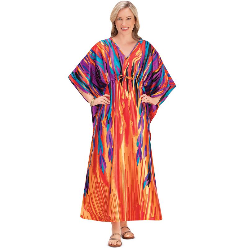 Collections Etc Colorful Cinch Waist Caftan, 1 of 5