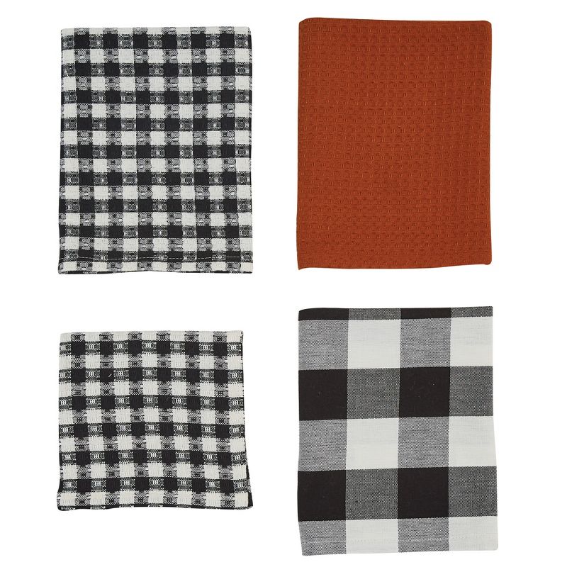 Park Designs Autumn Checkerboard 3 Dishtowel & 1 Dishcloth Set, 1 of 5