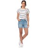 Rekucci Secret Figure Women's Slimming Pull-On Jean Shorts with Snap Waist and Pockets – Summer Casual - 4 of 4