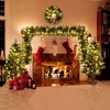 Whisen 4-Piece Pre-Lit Artificial Christmas Tree Set with Fire-Resistant Double 4FT Entryway Trees, 20” Wreath and 9FT Garland - Green - 2 of 4