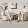 KWPZQEB 360¡ã Swivel Accent Chair, Modern Round Swivel Barrel Chairs with Metal Legs, Upholstered Sofa Arm Chairs for Bedroom, Reading, Office - 4 of 4