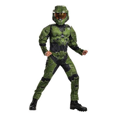 Disguise Boys' Halo Infinite Master Chief Muscle Jumpsuit Costume