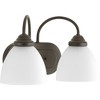Progress Lighting Heart 2-Light Bath Bracket, Steel, Antique Bronze, Etched Glass Shades - 3 of 3
