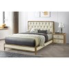 Vynxaria Cherry Espresso Nightstand - 2 Designed Drawers, MDF with Birch Veneer, Modern Bedroom Furniture - 4 of 4