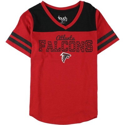Touch by G-III Womens Atlanta Falcons Embellished T-Shirt, Red, Medium
