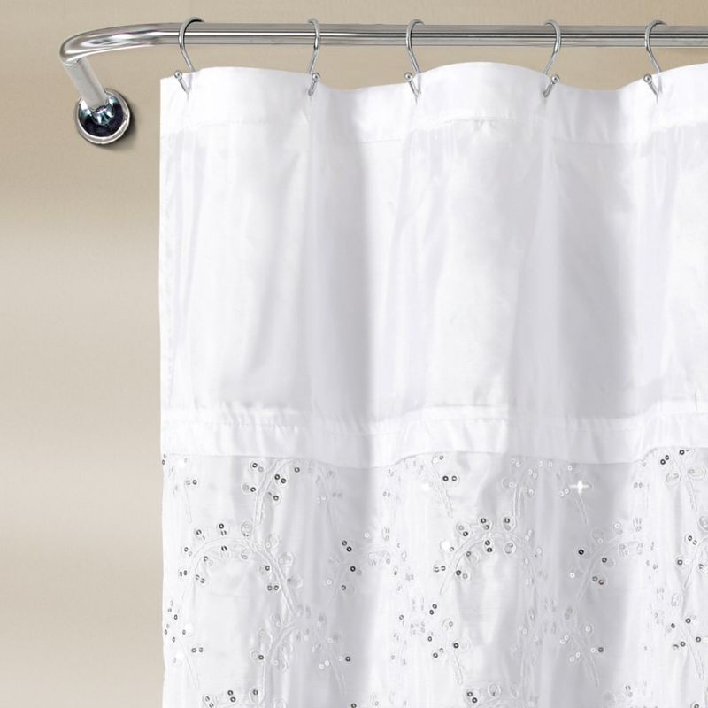 Maria Shower Curtain White/Silver Single 72X72, 2 of 4