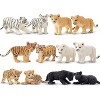 12-Piece Safari Animal Figurines Set, Realistic Plastic Zoo Toys with Lions and Tigers for Cake Decor and Kids' Gifts - 2 of 4