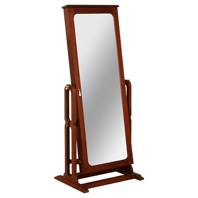 Malia Cheval Mirror/Jewelry Wardrobe Cherry - Powell Company