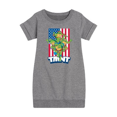 - Teenage Mutant Ninja Turtles - USA Turtles Graphic Short Sleeve Fleece Dress