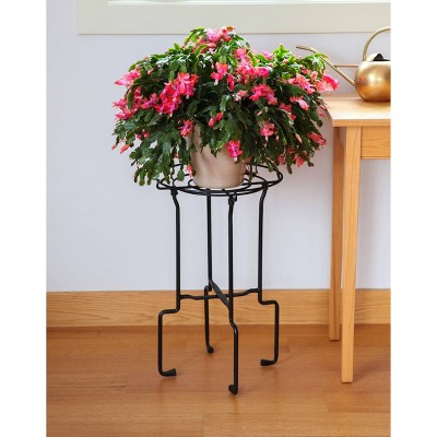 23.5" Black Wrought Iron Modern Plant Stand