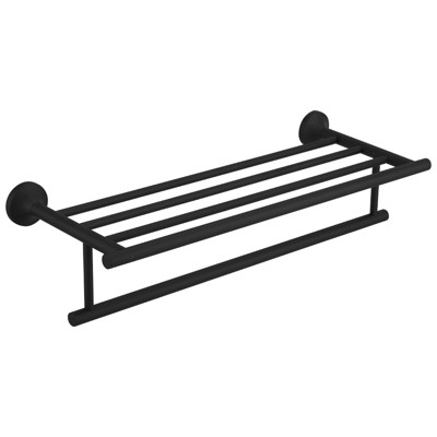 16 in. Bathroom Towel Rack with 2 Towel Bars Wall Mount Holder in Matte Black