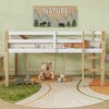 TIRAMISUBEST Twin Size Low Loft Bed with Ladder and Guardrail, Rubber Wood Loft Bedframe with Slats Support,Kids Playhouse Bed - 2 of 4