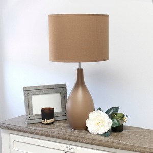 Oval Bowling Pin Base Ceramic Table Lamp - Simple Designs - 1 of 4